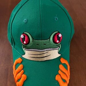 Kids Green Frog Cap with Orange Accents from Costa Rica